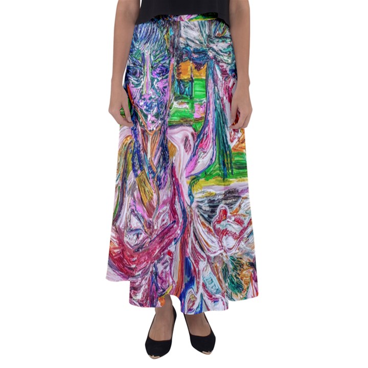 Budha Denied The Shine Of The World Flared Maxi Skirt