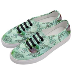 Music, Decorative Clef With Floral Elements Women s Classic Low Top Sneakers by FantasyWorld7