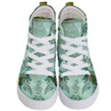 Music, Decorative Clef With Floral Elements Kid s Hi-Top Skate Sneakers View1