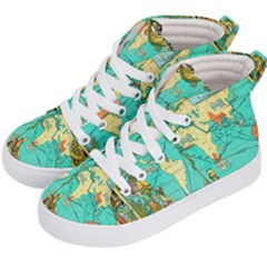 Vintage Map-1 Kid s Hi-top Skate Sneakers by ArtworkByPatrick