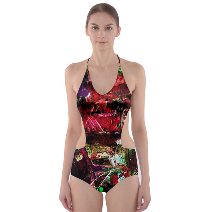 Bloody Coffee 2 Cut-Out One Piece Swimsuit