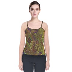 Fractal Virtual Abstract Velvet Spaghetti Strap Top by Simbadda