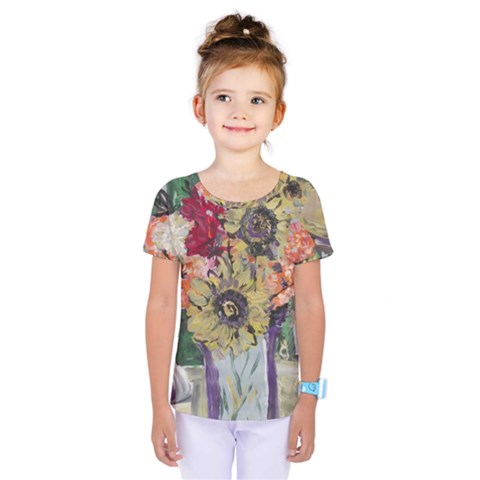 Sunflowers And Lamp Kids  One Piece Tee by bestdesignintheworld