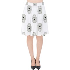 Angry Theater Mask Pattern Velvet High Waist Skirt by dflcprints