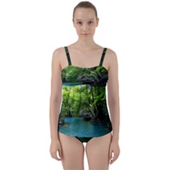 Backgrounds List Of Lake Background Beautiful Waterfalls Nature Twist Front Tankini Set by Modern2018