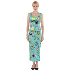 Space Pattern Fitted Maxi Dress by Valentinaart