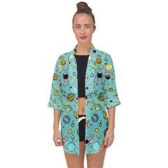 Space Pattern Open Front Chiffon Kimono by Valentinaart