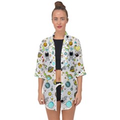 Space Pattern Open Front Chiffon Kimono by Valentinaart