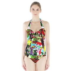 No Warrant For Blossoming Corner Halter Swimsuit by bestdesignintheworld