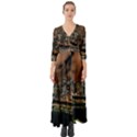 Cityscape Night Buildings Button Up Boho Maxi Dress View1