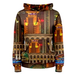 Shanghai Skyline Architecture Women s Pullover Hoodie by Simbadda