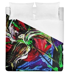 Lillies In Terracota Vase Duvet Cover (queen Size) by bestdesignintheworld