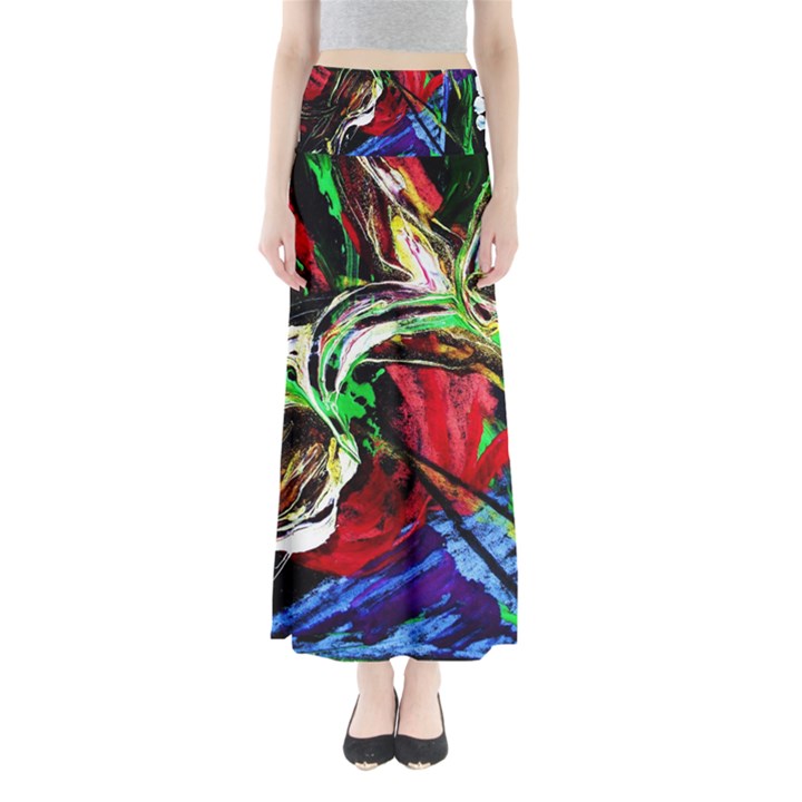 Lillies In Terracota Vase Full Length Maxi Skirt