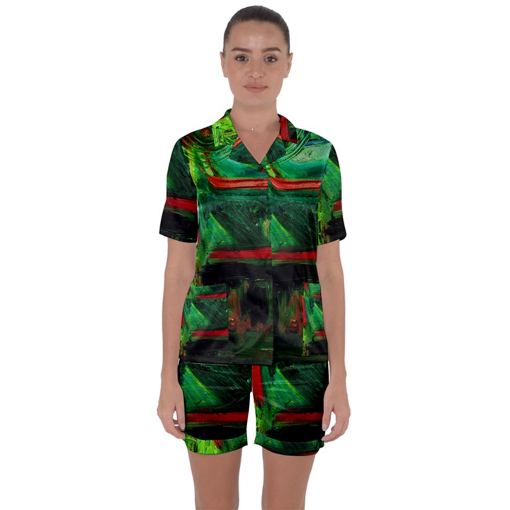 Abandoned Mine 4 Satin Short Sleeve Pyjamas Set