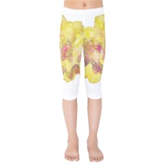 Yellow Rose Kids  Capri Leggings  by aumaraspiritart