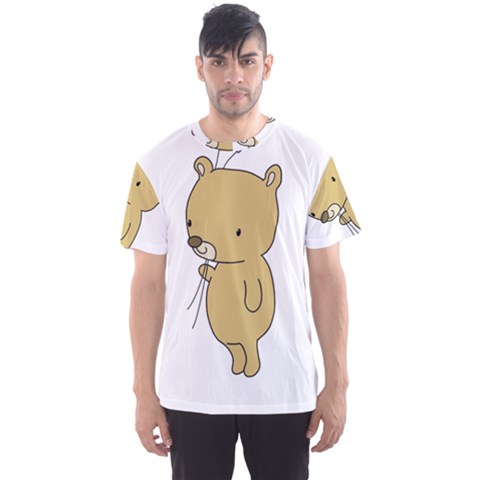 Cute Bear Cartoon Men s Sports Mesh Tee by Simbadda