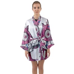 Business Education Logo Monster Long Sleeve Kimono Robe by Simbadda