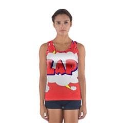 Comic Bubble Popart Cartoon Action Sport Tank Top  by Simbadda