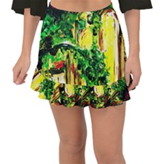 Old Tree And House With An Arch 2 Fishtail Mini Chiffon Skirt by bestdesignintheworld