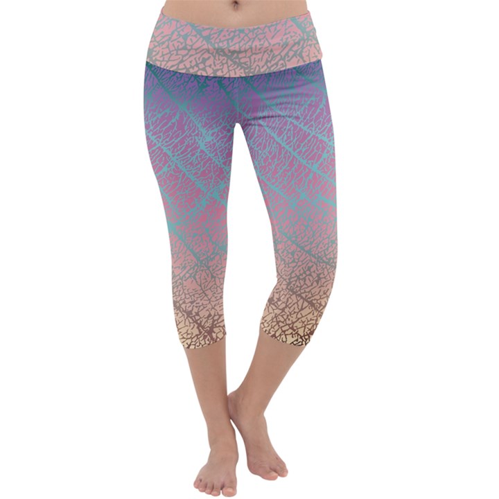 Pink Beige Elephant Skin Capri Yoga Leggings