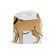 Dog Brown Pet Animal Tail Eskimo Drawstring Pouches (large)  by Nexatart