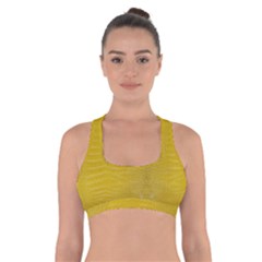 Yellow Alligator Skin Cross Back Sports Bra by LoolyElzayat