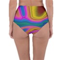 Colorful Waves Reversible High-Waist Bikini Bottoms View2