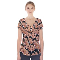 Crying Kim Kardashian Short Sleeve Front Detail Top by Valentinaart