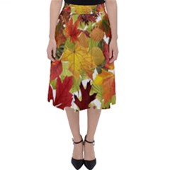 Autumn Fall Leaves Folding Skater Skirt by LoolyElzayat