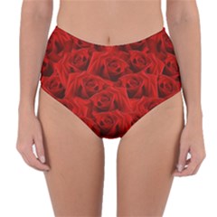 Romantic Red Rose Reversible High-waist Bikini Bottoms by LoolyElzayat