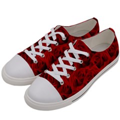 Romantic Red Rose Women s Low Top Canvas Sneakers by LoolyElzayat