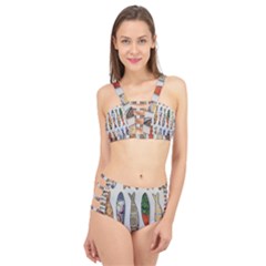 Fish Sardines Motive Pattern Cage Up Bikini Set by Sapixe