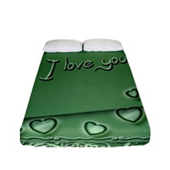 Card I Love You Heart Romantic Fitted Sheet (full/ Double Size) by Sapixe