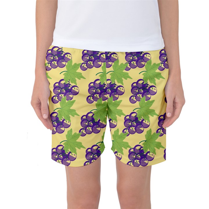 Grapes Background Sheet Leaves Women s Basketball Shorts