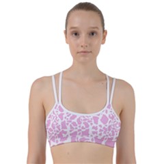 White Pink Cow Print Line Them Up Sports Bra by LoolyElzayat