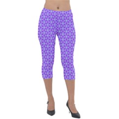 Lavender Tiles Lightweight Velour Capri Leggings  by jumpercat