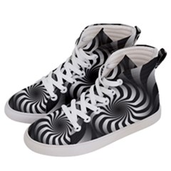 Art Optical Black White Hypnotic Men s Hi-top Skate Sneakers by Sapixe