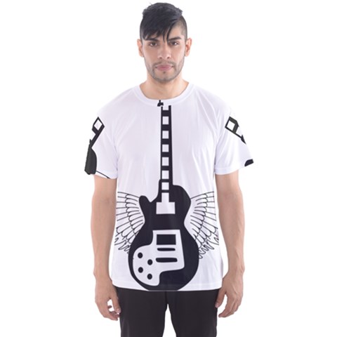 Guitar Abstract Wings Silhouette Men s Sports Mesh Tee by Sapixe