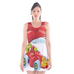 Car Vehicle Racing Car Formula Scoop Neck Skater Dress by Sapixe