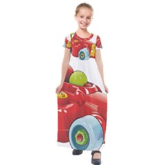 Car Vehicle Racing Car Formula Kids  Short Sleeve Maxi Dress by Sapixe