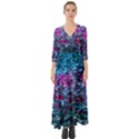 Water Color Violet Button Up Boho Maxi Dress View1