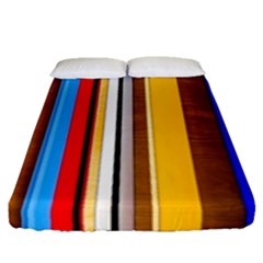 Colorful Stripes Fitted Sheet (queen Size) by FunnyCow