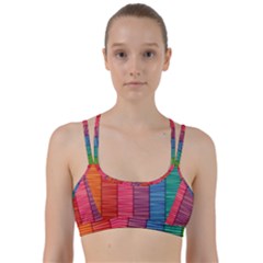 Background Colorful Abstract Line Them Up Sports Bra by Nexatart