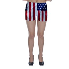 American Usa Flag Vertical Skinny Shorts by FunnyCow