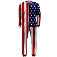 American Usa Flag Vertical Onepiece Jumpsuit (men)  by FunnyCow