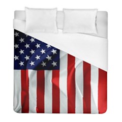 American Usa Flag Vertical Duvet Cover (full/ Double Size) by FunnyCow