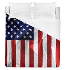 American Usa Flag Vertical Duvet Cover (queen Size) by FunnyCow