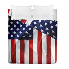 American Usa Flag Vertical Duvet Cover Double Side (full/ Double Size) by FunnyCow