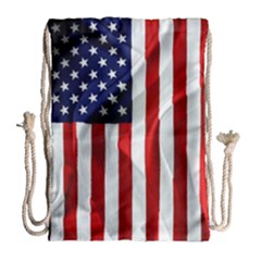 American Usa Flag Vertical Drawstring Bag (large) by FunnyCow