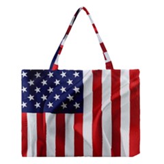 American Usa Flag Vertical Medium Tote Bag by FunnyCow